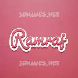 ramraj in Red Scribble style - 3D name wallpaper