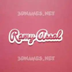 ramy assal in Red Scribble style - 3D name wallpaper