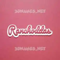 ranchoddas in Red Scribble style - 3D name wallpaper