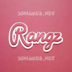 rangz in Red Scribble style - 3D name wallpaper