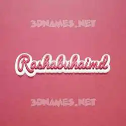rashabuhaimd in Red Scribble style - 3D name wallpaper