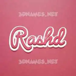 rashd in Red Scribble style - 3D name wallpaper