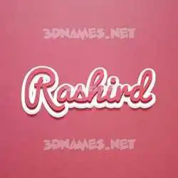rashird in Red Scribble style - 3D name wallpaper