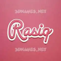 rasiq in Red Scribble style - 3D name wallpaper