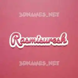 rasmisuresh in Red Scribble style - 3D name wallpaper
