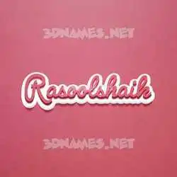 rasoolshaik in Red Scribble style - 3D name wallpaper