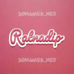 ratnadip in Red Scribble style - 3D name wallpaper