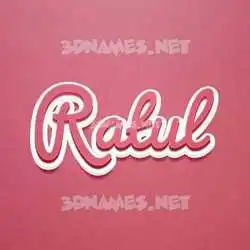 ratul in Red Scribble style - 3D name wallpaper