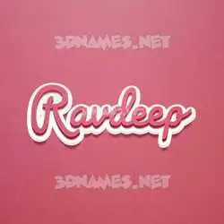 ravdeep in Red Scribble style - 3D name wallpaper