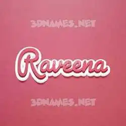raveena in Red Scribble style - 3D name wallpaper