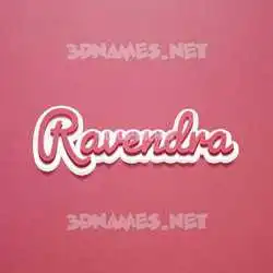 ravendra in Red Scribble style - 3D name wallpaper