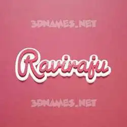 raviraju in Red Scribble style - 3D name wallpaper