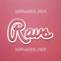 ravs in Red Scribble style - 3D name wallpaper