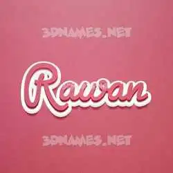 rawan in Red Scribble style - 3D name wallpaper