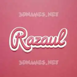 razaul in Red Scribble style - 3D name wallpaper