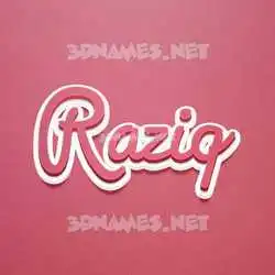 raziq in Red Scribble style - 3D name wallpaper