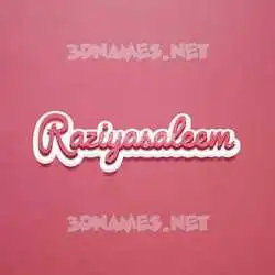 raziyasaleem in Red Scribble style - 3D name wallpaper