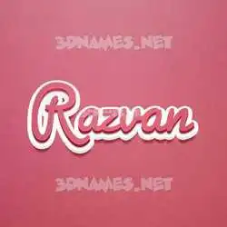 razvan in Red Scribble style - 3D name wallpaper