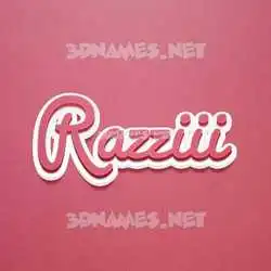 razziii in Red Scribble style - 3D name wallpaper