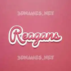 reagans in Red Scribble style - 3D name wallpaper