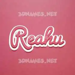 reahu in Red Scribble style - 3D name wallpaper