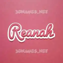 reanah in Red Scribble style - 3D name wallpaper