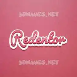 redentor in Red Scribble style - 3D name wallpaper