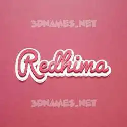 redhima in Red Scribble style - 3D name wallpaper
