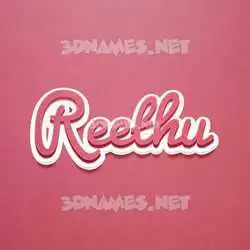 reethu in Red Scribble style - 3D name wallpaper