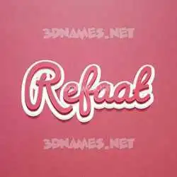 refaat in Red Scribble style - 3D name wallpaper