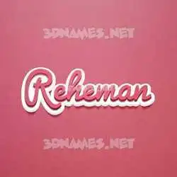reheman in Red Scribble style - 3D name wallpaper