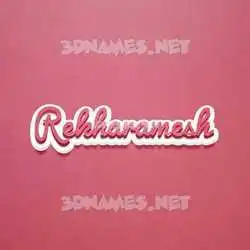 rekharamesh in Red Scribble style - 3D name wallpaper