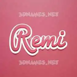 remi in Red Scribble style - 3D name wallpaper