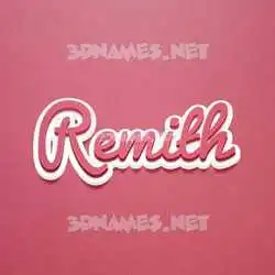 remith in Red Scribble style - 3D name wallpaper