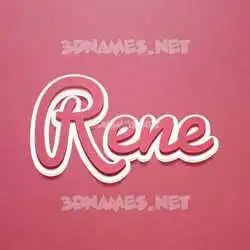 rene in Red Scribble style - 3D name wallpaper