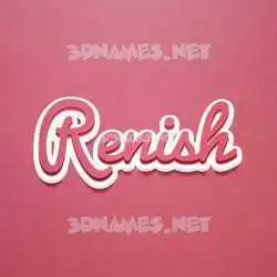 renish in Red Scribble style - 3D name wallpaper