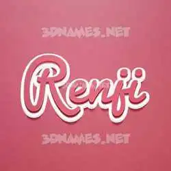 renji in Red Scribble style - 3D name wallpaper