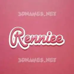 renniee in Red Scribble style - 3D name wallpaper