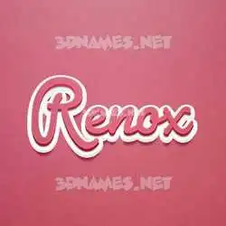 renox in Red Scribble style - 3D name wallpaper