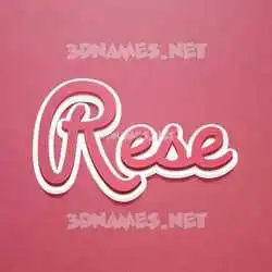 rese in Red Scribble style - 3D name wallpaper