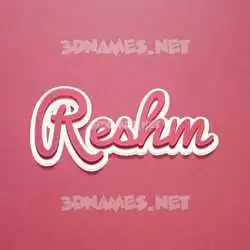 reshm in Red Scribble style - 3D name wallpaper