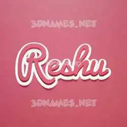 reshu in Red Scribble style - 3D name wallpaper