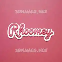 rhoomey in Red Scribble style - 3D name wallpaper