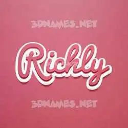 richly in Red Scribble style - 3D name wallpaper