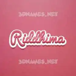 riddhima in Red Scribble style - 3D name wallpaper
