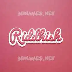 riddhish in Red Scribble style - 3D name wallpaper