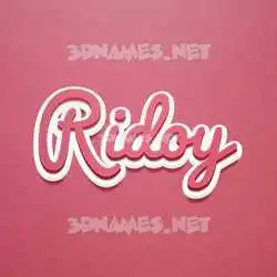 ridoy in Red Scribble style - 3D name wallpaper