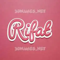 rifat in Red Scribble style - 3D name wallpaper