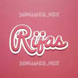 rijas in Red Scribble style - 3D name wallpaper