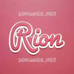 rion in Red Scribble style - 3D name wallpaper